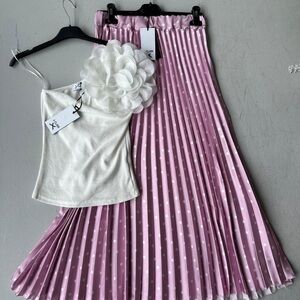 Chic Lavender Polka Dot A-Line Skirt